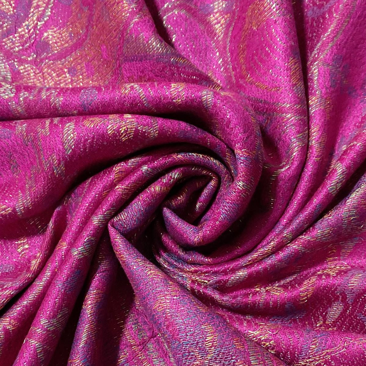 Šála-šátek ze 100% Pravého Pashmina Kašmíru, 70 cm x 180 cm, Lesklá fuchsiová růžová 5 