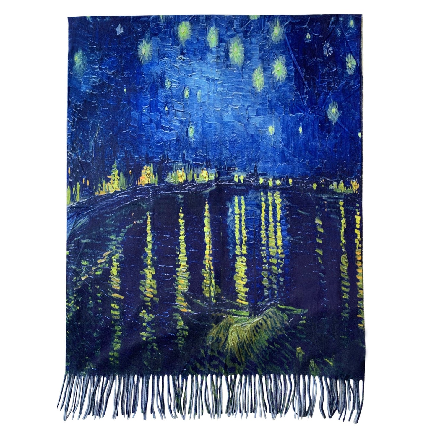Vlněná šála-šátek, 70 cm x 180 cm, Van Gogh - Starry Over The Rhone