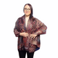 Šála-šátek ze 100% Pravého Pashmina Kašmíru, 70 cm x 180 cm, Černá s barevným vzorem