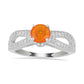 Stříbrný Prsten s Etiopským Oranžovým Opálem a Bílým Topazem