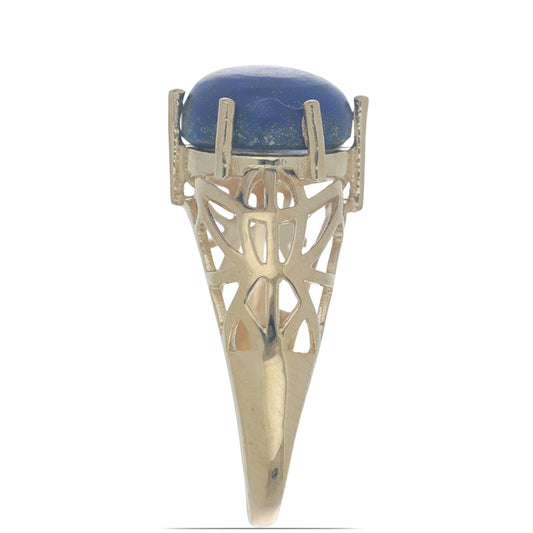 Pozlacený Stříbrný Prsten s Lapisem Lazuli z Badakšanu