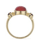 Pozlacený Stříbrný Prsten s Červeným Houbovým Korálem a Bartonským Granátem