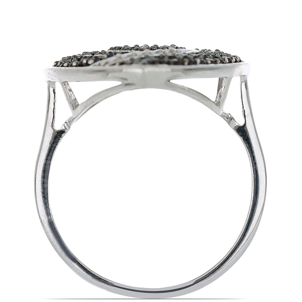 Stříbrný Prsten s Bartonským Granátem a Bílým Topazem
