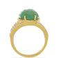 Pozlacený Stříbrný Prsten se Zeleným Aventurínem a Bílým Topazem