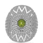 Stříbrný Prsten s Čchang-pajským Peridotem a Bílým Topazem