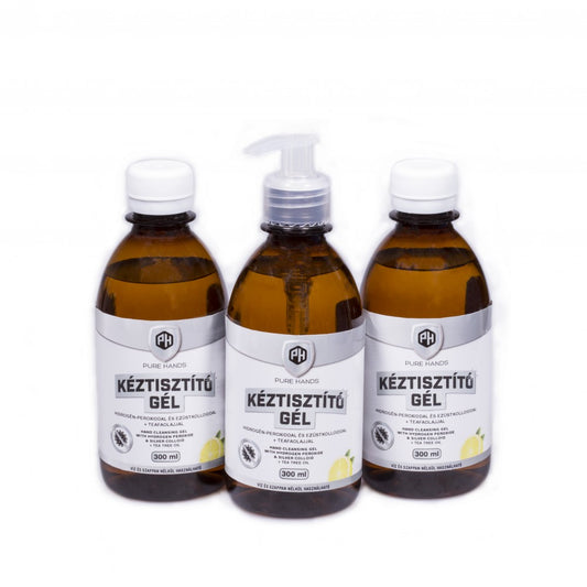 3 x  300ml Pure Hands Hand Wash Gel with Hydrogen Peroxid, Colloidal Silver and Tea Tree Oil