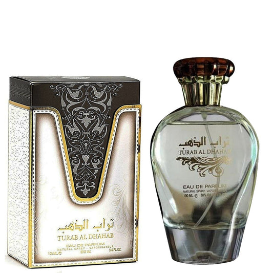 100 ml Eau de Parfume Turab Al Dhahab Sada Orientální Sladká Pižmová Vůně pro Muže a Ženy