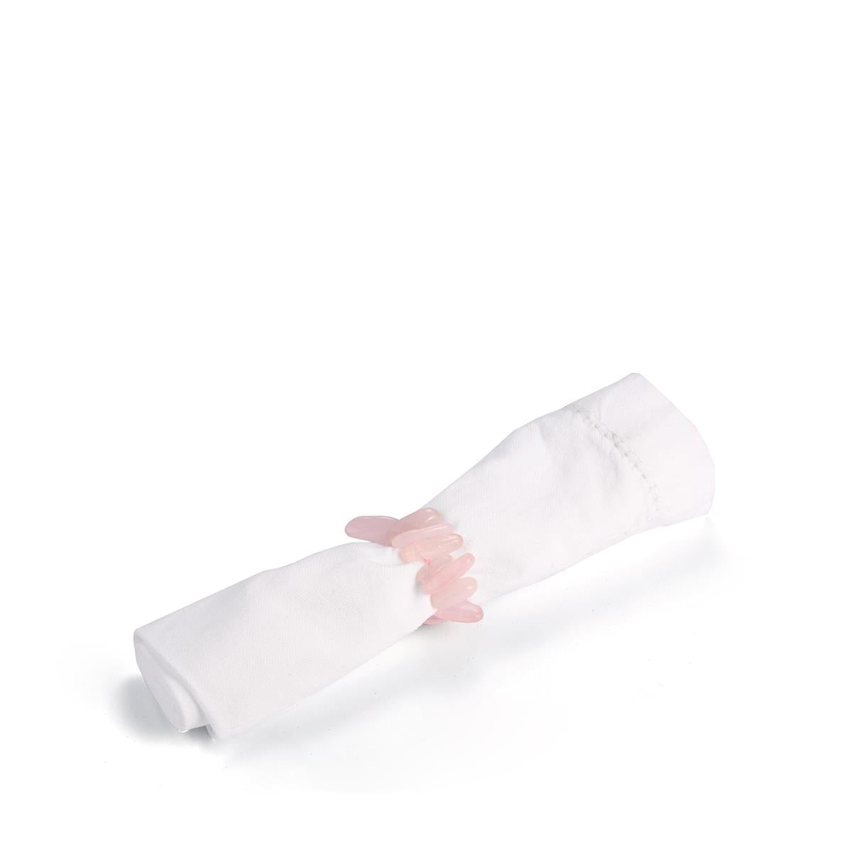Gemporia: Sada 4 prstenů na ubrousky z drahých kamenů - Rose Quartz ATGW 240 karátů 3 